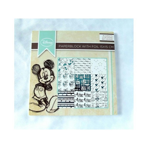 Bloc papier Disney - 15 x 15 cm - Mickey - Photo n°1