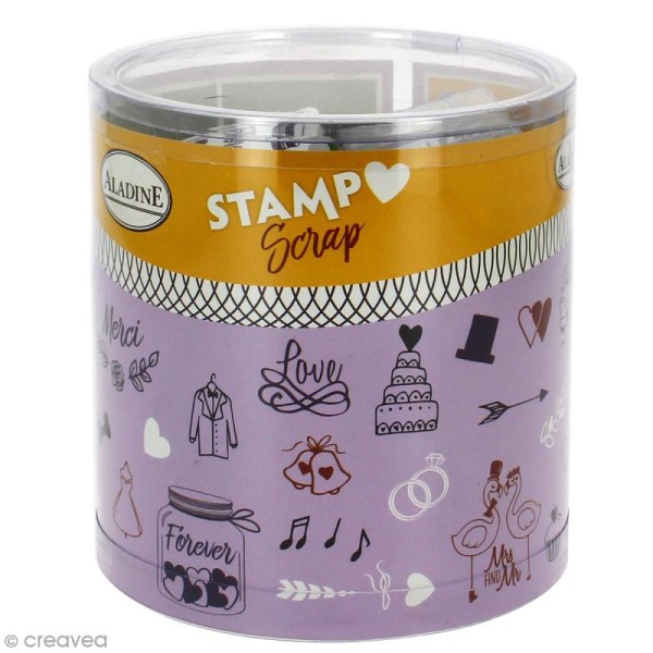 Kit mini tampons Stampo'scrap - Mariage - 43 pcs - Photo n°1
