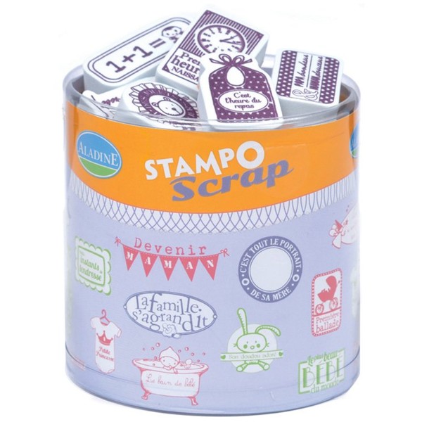 Kit tampons Stampo'scrap - Naissance - 36 pcs - Photo n°1