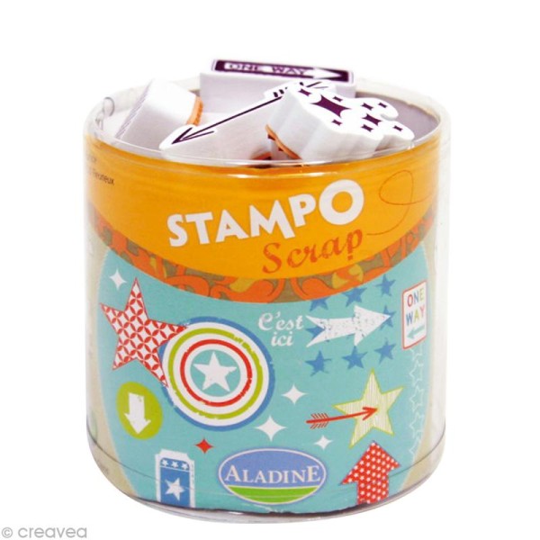 Kit 26 tampons Stampo'scrap Flèches et étoiles - Photo n°1