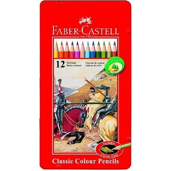 Faber-Castell Classic Crayons de couleur Boîte métal de 12 (Import Royaume Uni) - Photo n°2