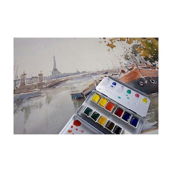 Lefranc & Bourgeois 601661 Boîte de 24 Peintures aquarelles avec palette détachable - Photo n°2