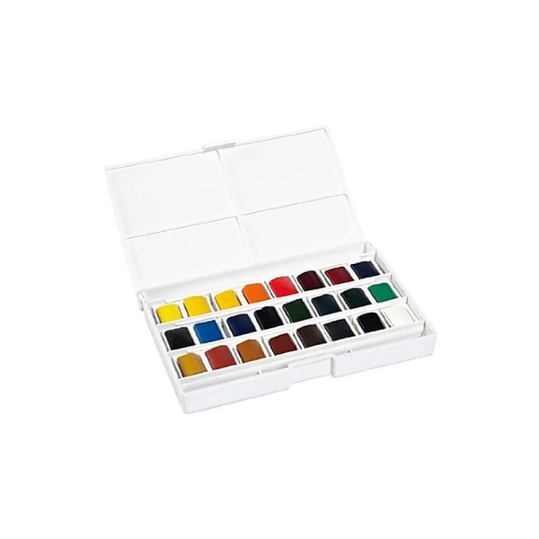 Lefranc & Bourgeois 601661 Boîte de 24 Peintures aquarelles avec palette détachable - Photo n°1