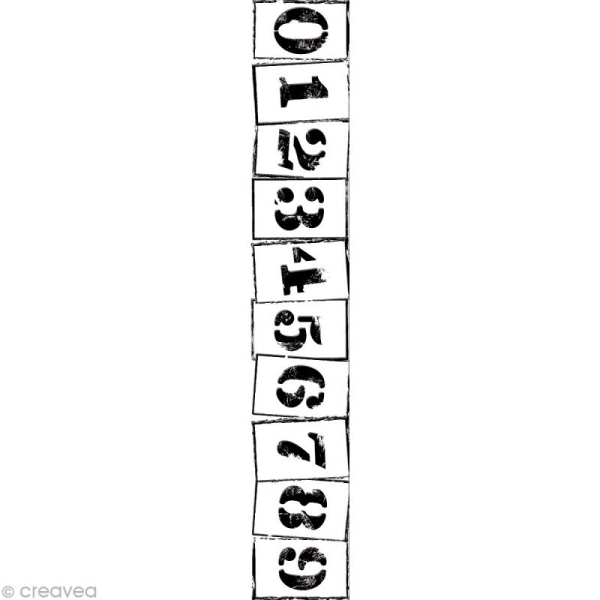 Pochoir embossage - Embossing Folder - Nombres - 30 x 5 cm - Photo n°1