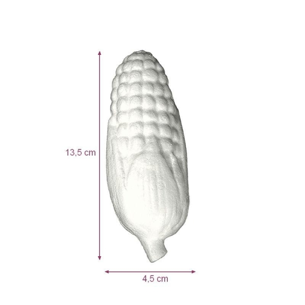 Petit Épis de maïs en polystyrène, dim. 13,5 x 4,5 cm, légume estival à décorer et customiser - Photo n°1