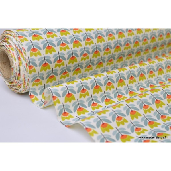Tissu Cretonne coton imprimé fleurs SVEN - Photo n°2