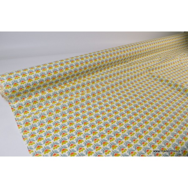 Tissu Cretonne coton imprimé fleurs SVEN - Photo n°3