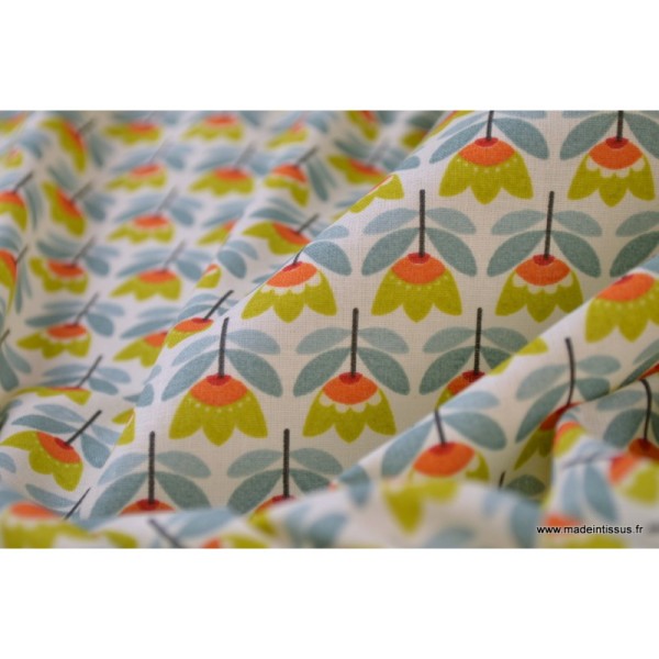 Tissu Cretonne coton imprimé fleurs SVEN - Photo n°4