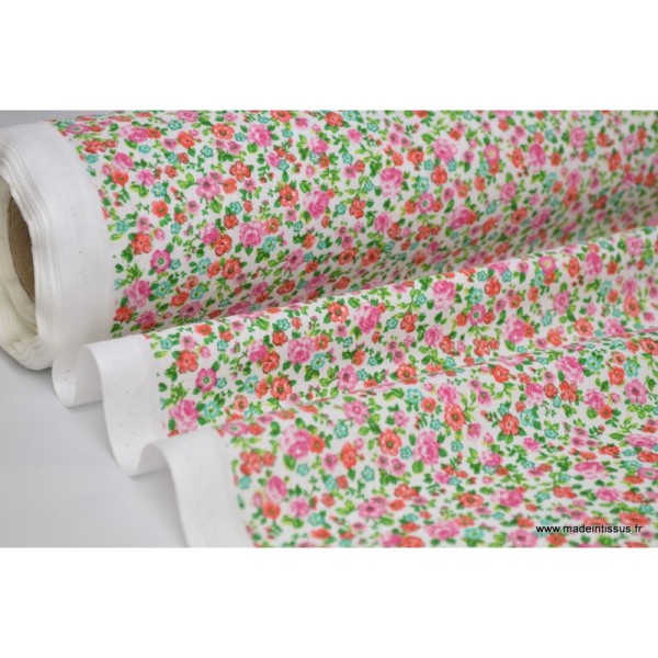 Tissu Cretonne coton imprimé fleurettes LISE - Photo n°2