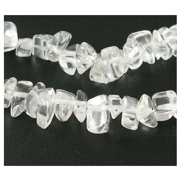 100 Perles en verre CHIPS de forme irrégulière transparente - Photo n°1