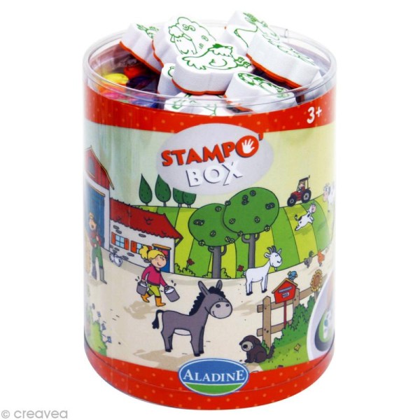 Kit 20 tampons enfant Stampo'box La ferme - Photo n°1
