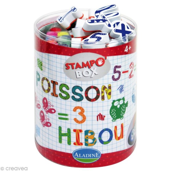 Kit 44 tampons enfant Stampo'box Lettres et chiffres - Photo n°1