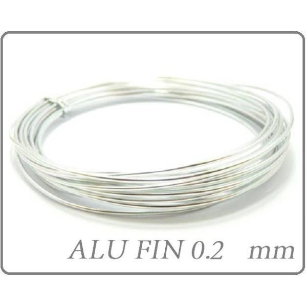 2 Mètres Fil aluminium fin ARGENTE - ALU 0.2 mm de diamètre - Photo n°1