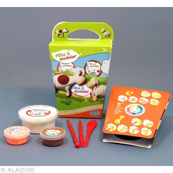 Mini kit pâte à modeler Aladine - Vache et mouton - Photo n°2