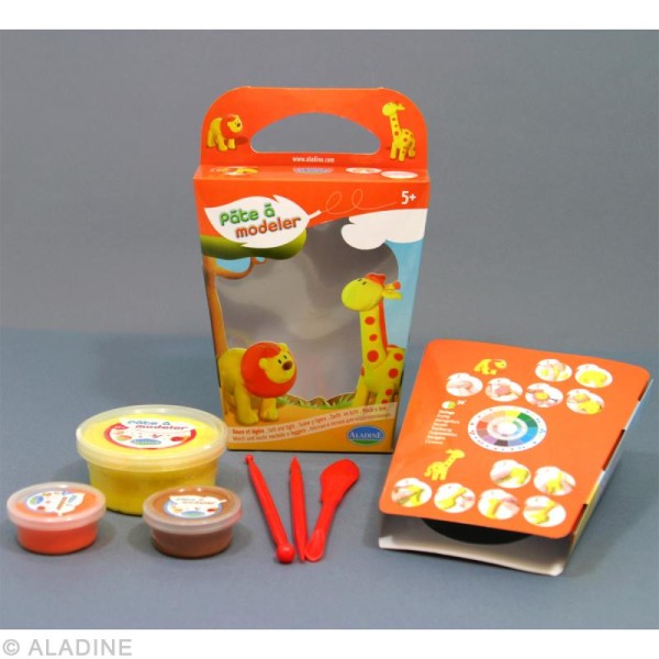 Mini kit pâte à modeler Aladine - Girafe et lion - Photo n°2