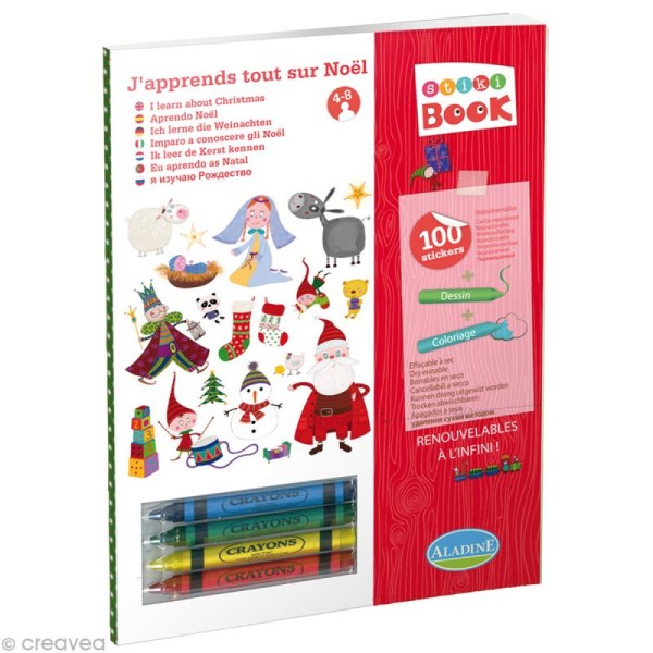 Stiki book J'apprends Tout sur Noël - Livre dessin et coloriage + stickers - Photo n°1