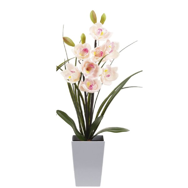 Lampe LED orchidée rose artificielle 59 cm - Photo n°1