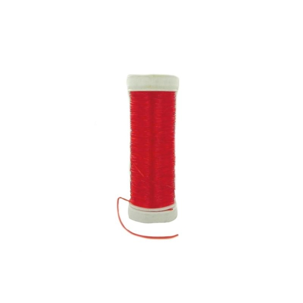 Fil de nylon élastique rouge (ø 0,50 mm) - Fusette de 20 mètres - Photo n°1