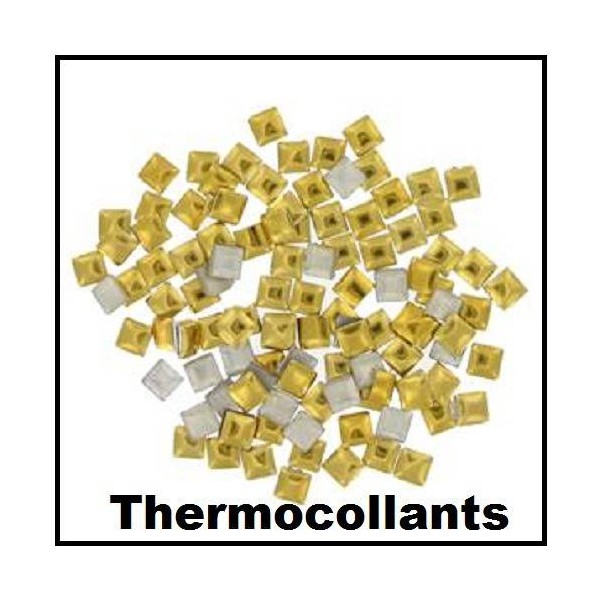 lot 100 Strass / Clous thermocollants carrés dorés - or - Customisation textile à repasser - Photo n°1