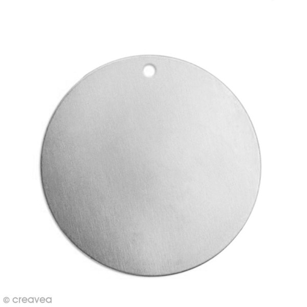 Petite médaille ronde à graver - Alkemé (Etain) - 1,2 cm - 15 pcs - Photo n°1
