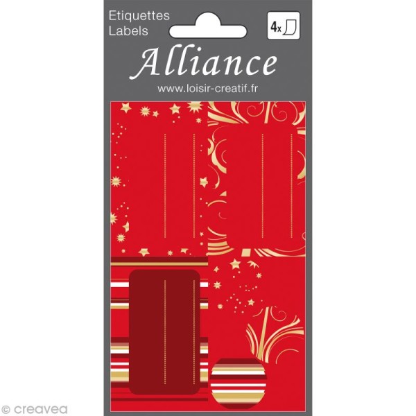 Etiquette cadeau Alliance - Hiver doré x 24 - Photo n°1