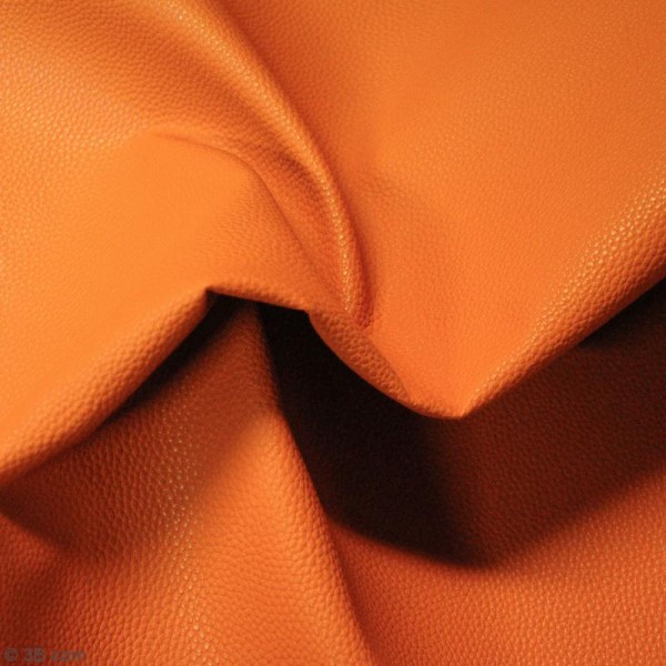 Tissu Simili cuir irisé - Orange - Par 10 cm (sur mesure) - Photo n°2