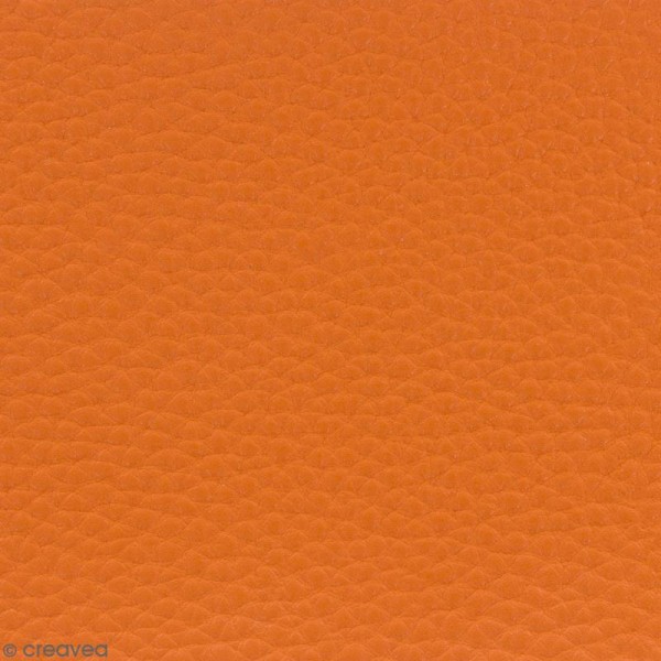 Tissu Simili cuir irisé - Orange - Par 10 cm (sur mesure) - Photo n°1