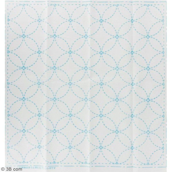 Coupon de tissu Blanc Sashiko pré-imprimé - Shippo ( 7 trésors) - 31 x 31 cm - Photo n°2
