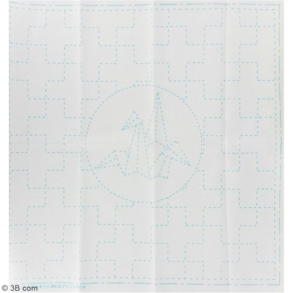 Coupon de tissu Blanc Sashiko pré-imprimé - Jujitsunagi (croix répétées) et origami - 31 x 31 cm - Photo n°2