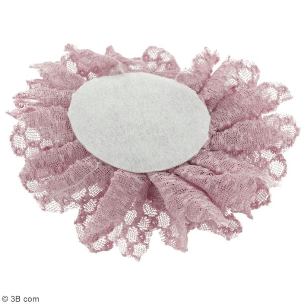 Fleur dentelle à coudre - Lilas - 10 cm de diamètre - Photo n°2