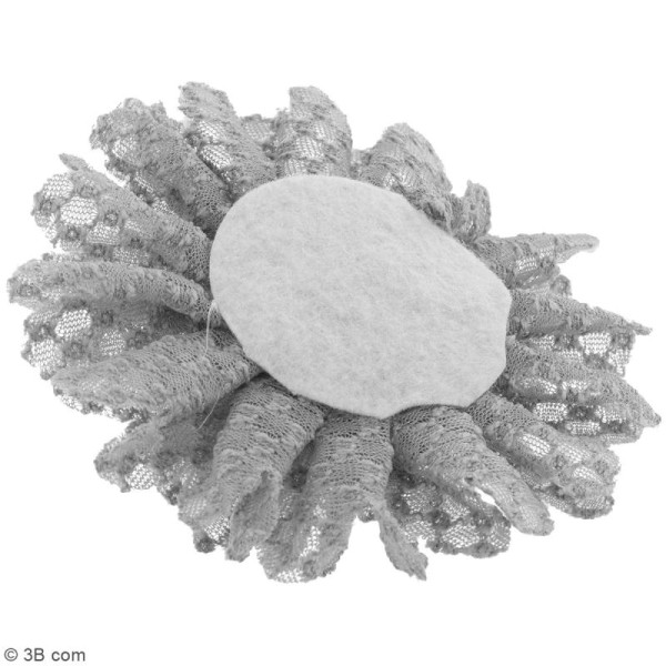 Fleur dentelle à coudre - Gris - 10 cm de diamètre - Photo n°2