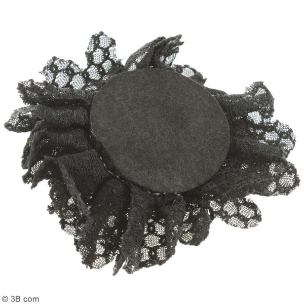 Fleur dentelle à coudre - Noir - 10 cm de diamètre - Photo n°2