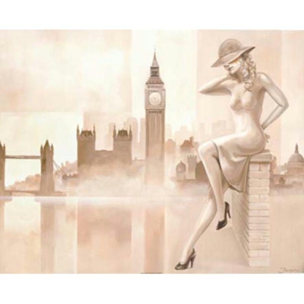 Image 3D Femme - Femme moderne à Londres 40 x 50 cm - Photo n°1