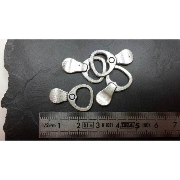 Breloques languettes de capsule canette de soda,  métal argenté, 23 x 16 mm, 3 pcs - Photo n°3