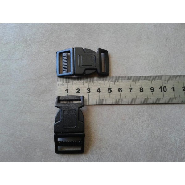 Fermoirs clips paracorde noir, Fermoirs bracelets paracorde sac cartable, 51x26 mm, 2 pcs - Photo n°3