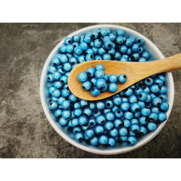 5 mm, Perles magiques bleu, Perles rondes, Perles acrylique, 50 pcs - Photo n°2