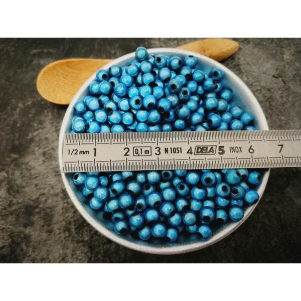 5 mm, Perles magiques bleu, Perles rondes, Perles acrylique, 50 pcs - Photo n°4
