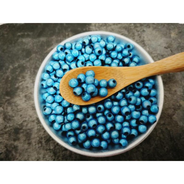 5 mm, Perles magiques bleu, Perles rondes, Perles acrylique, 50 pcs - Photo n°1