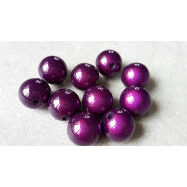 Perles magique, Perles miracle 3D, Perles intercalaires rondes, Violet, 12 mm, 5 pcs - Photo n°2