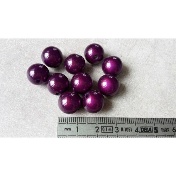 Perles magique, Perles miracle 3D, Perles intercalaires rondes, Violet, 12 mm, 5 pcs - Photo n°3