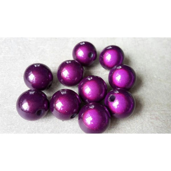 Perles magique, Perles miracle 3D, Perles intercalaires rondes, Violet, 12 mm, 5 pcs - Photo n°1