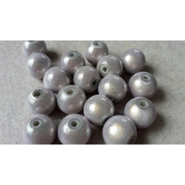 Perles magique miracle 3D, Perles intercalaires rondes, gris perle blanc, 10 mm, 10 pcs - Photo n°2