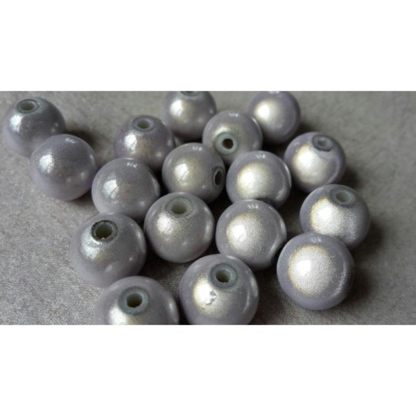 Perles magique miracle 3D, Perles intercalaires rondes, gris perle blanc, 10 mm, 10 pcs - Photo n°3