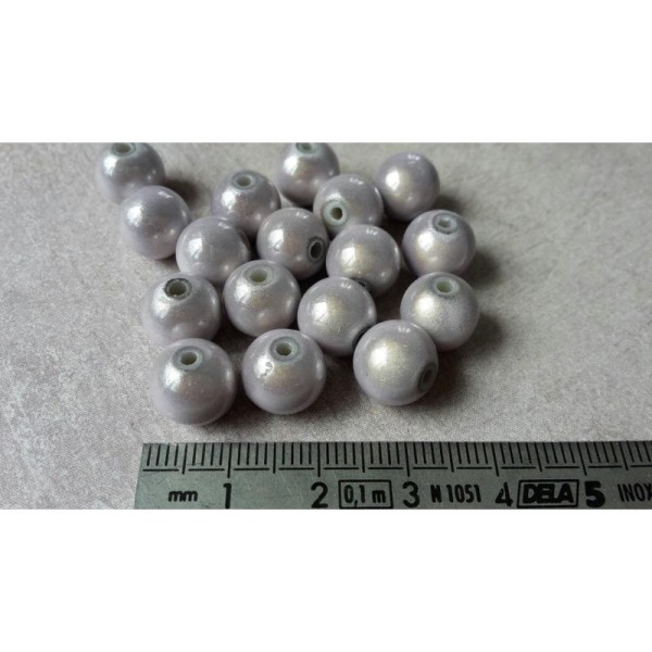 Perles magique miracle 3D, Perles intercalaires rondes, gris perle blanc, 10 mm, 10 pcs - Photo n°4