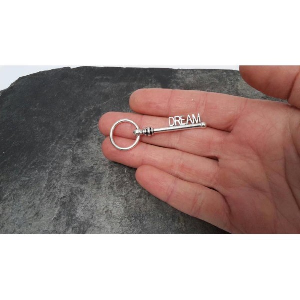 Pendentif clé Dream, Grande clé, Metal argenté, 42x12 mm - Photo n°4