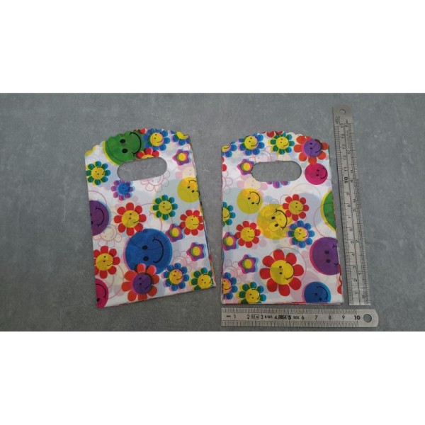 Sachets pochettes plastique fleurs multicolore 14x9 cm, 10 pcs - Photo n°4