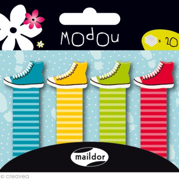 Mémo adhésif Modou Marker - Chaussures Multicolore - 80 pcs - Photo n°1
