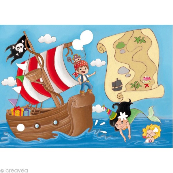 Cartes invitation anniversaires Pirates - Kit complet - Photo n°3