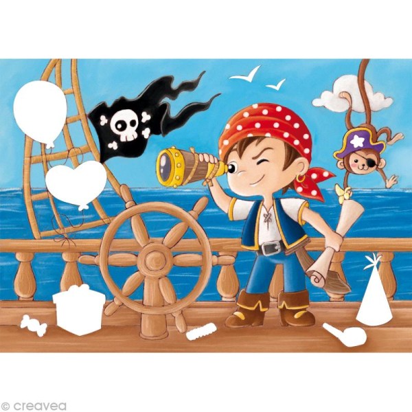 Cartes invitation anniversaires Pirates - Kit complet - Photo n°4