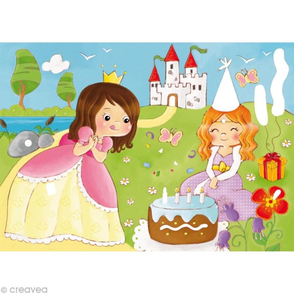 Cartes invitation anniversaires Princesses - Kit complet - Photo n°4